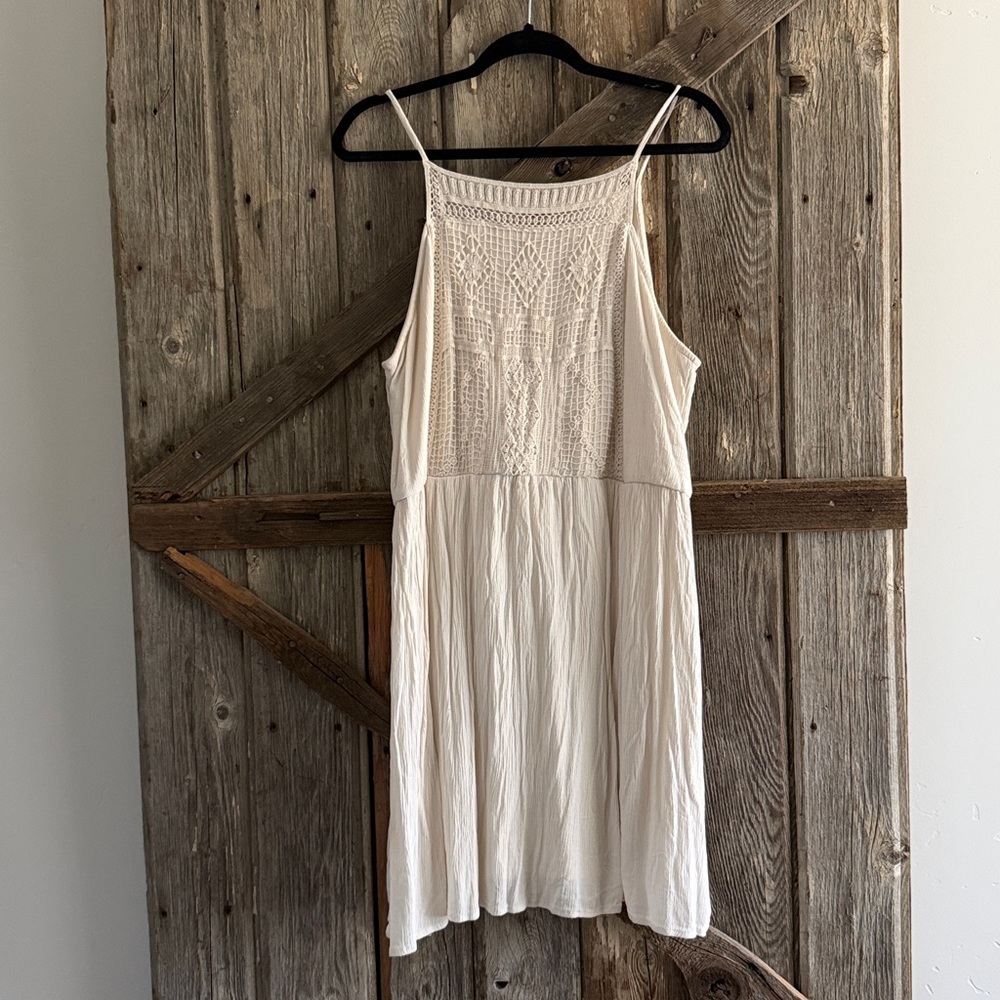 Mossimo Supply Co. Cream Crochet Detail Top